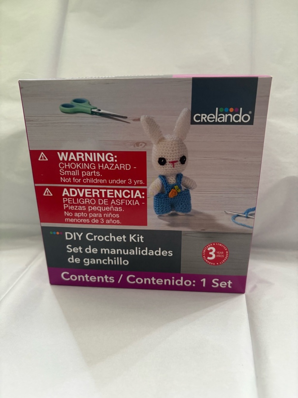 DIY Crochet Kit- Bunny Amigurumi Complete Set New Sealed Craft Kit Beginner